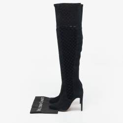 Alexandre Birman Black Suede Over The Knee Boots Size 37