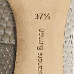 Alexandre Birman Grey Python Leather Ankle Length Boots Size 37.5