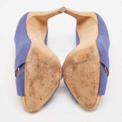 Alexandre Birman Blue Raffia Peep Toe Pumps Size 39.5