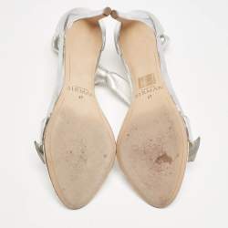 Alexandre Birman Silver Leather Clarita Sandals Size 37