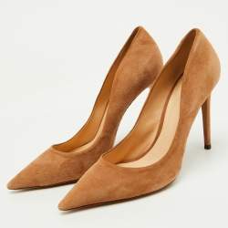 Alexandre Birman Beige Suede Pointed Toe Pumps Size 37.5