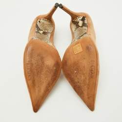 Alexandre Birman Beige Suede Pointed Toe Pumps Size 37.5