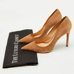 Alexandre Birman Beige Suede Pointed Toe Pumps Size 37.5
