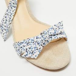 Pre Owned Alexandre Birman Multicolor Canvas Lolita Knot Ankle Sandals Size 41