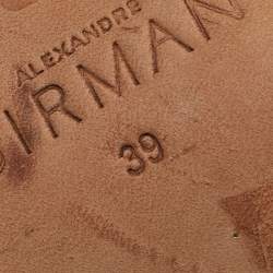 Pre Owned Alexandre Birman Brown Leather Harper Ankle Strap Sandals Size 39