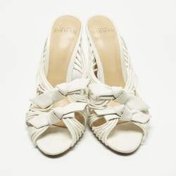 Pre Owned Alexandre Birman White Leather Dallas Strappy Sandals Size 36