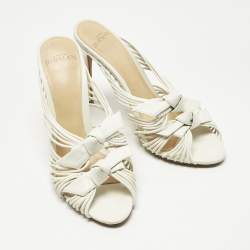 Pre Owned Alexandre Birman White Leather Dallas Strappy Sandals Size 36