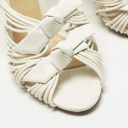 Pre Owned Alexandre Birman White Leather Dallas Strappy Sandals Size 36