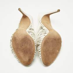 Pre Owned Alexandre Birman White Leather Dallas Strappy Sandals Size 36