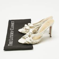 Pre Owned Alexandre Birman White Leather Dallas Strappy Sandals Size 36