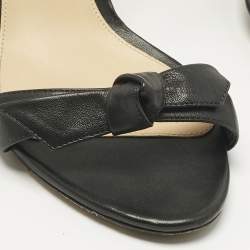 Pre Owned Alexandre Birman Black Leather Clarita Ankle Strap Sandals Size 40.5