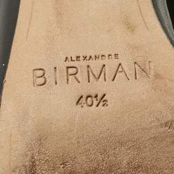 Pre Owned Alexandre Birman Black Leather Clarita Ankle Strap Sandals Size 40.5