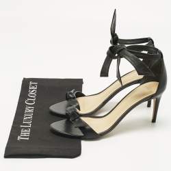 Pre Owned Alexandre Birman Black Leather Clarita Ankle Strap Sandals Size 40.5