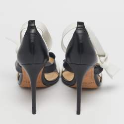 Pre Owned Alexandre Birman Black Leather Ankle Strap Sandals Size 40.5