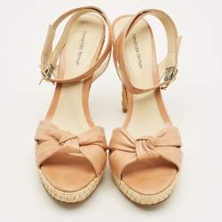 Pre Owned صندل أليكساندر بيرمان "لوليتا" بسيور بعقدة كانفاس مطبوع مورد مقاس 40