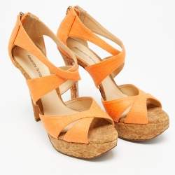 مملوكة مسبقًا صندل ألكسندر بيرمان شريط حول الكاحل قماش قماش رمادي/أبيض مقاس 42