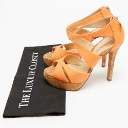 مملوكة مسبقًا صندل ألكسندر بيرمان شريط حول الكاحل قماش قماش رمادي/أبيض مقاس 42