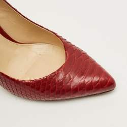 Pre Owned Alexandre Birman Size 37.5 Red Python Leather Pumps