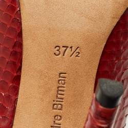 Pre Owned Alexandre Birman Size 37.5 Red Python Leather Pumps