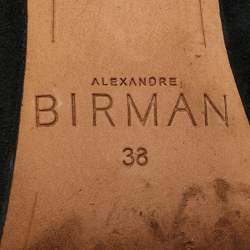مملوكة مسبقًا Alexandre Birman Size 38 Black Suede Tie Up Open Toe Sandals