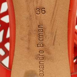 مملوكة مسبقًا صندل ألكسندر بيرمان جلد سويدي وثعبان ثلاثي الألوان بكعب مكشوف بحزام للكاحل مقاس 36.5