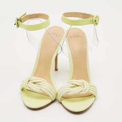 مملوكة مسبقًا Alexandre Birman Vicky Vinyl Size 39.5 Green Leather and PVC Sandals