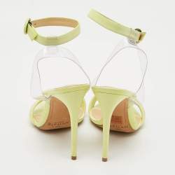 مملوكة مسبقًا Alexandre Birman Vicky Vinyl Size 39.5 Green Leather and PVC Sandals
