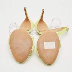 مملوكة مسبقًا Alexandre Birman Vicky Vinyl Size 39.5 Green Leather and PVC Sandals