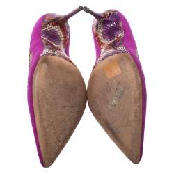 Alexandre Birman Multicolor Python Leather And Suede Pointed Toe Pumps Size 38