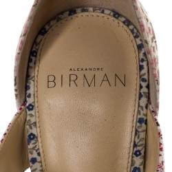 Pre Owned Alexandre Birman Floral Printed Canvas Lolita Knot Strappy Sandals Size 38.5