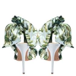 Alexandre Birman Multicolor Leaf Print Fabric Kacey Knot Detail Ankle Wrap Sandals Size 38