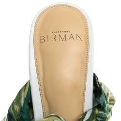 Alexandre Birman Multicolor Leaf Print Fabric Kacey Knot Detail Ankle Wrap Sandals Size 38
