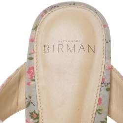 Alexandre Birman Multicolor Floral Print Fabric Triple Knot Slides Size 37
