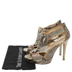 Alexandre Birman Grey Python Platform Platform Sandals Size 39.5