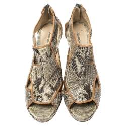 Alexandre Birman Grey Python Platform Platform Sandals Size 39.5