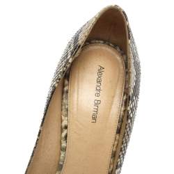 Alexander Birman Yellow/Black Python Peep Toe Pumps Size 38.5