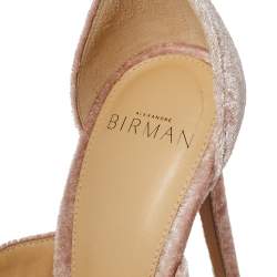 Alexandre Birman Pink Velvet Lolita Knots Ankle Strap Sandals Size 38