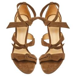 Pre Owned Alexandre Birman Beige Suede Lolita Sandals Size 39