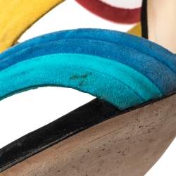 Alexandre Birman Multicolor Suede Aurora Ankle Wrap Sandals Size 41