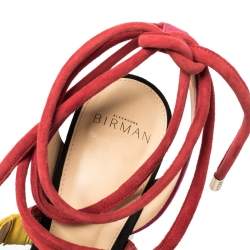 Alexandre Birman Multicolor Suede Aurora Ankle Wrap Sandals Size 41