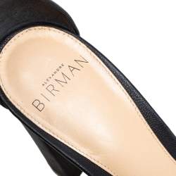 Pre Owned Alexandre Birman Black Leather Bow Ankle Wrap Sandals Size 35