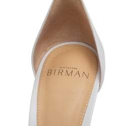 Alexandre Birman White Canvas And Leather Ankle Strap Sandals Size 37.5