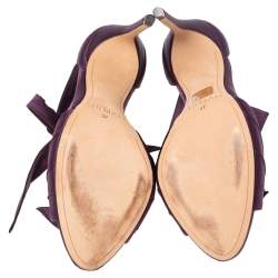 Alexandre Birman Grape Satin Clarita  Ankle Wrap Sandals Size 37