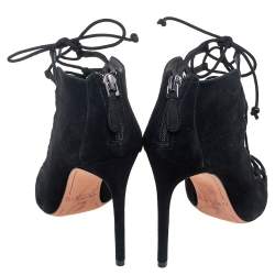 Alexandre Birman Black Suede  Caged Sandals Size 37.5
