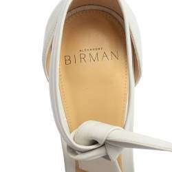 Pre Owned Alexandre Birman White Leather Ankle Strap Sandals Size 37