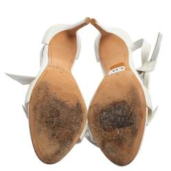 Pre Owned Alexandre Birman White Leather Ankle Strap Sandals Size 37