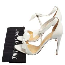 Pre Owned Alexandre Birman White Leather Ankle Strap Sandals Size 37
