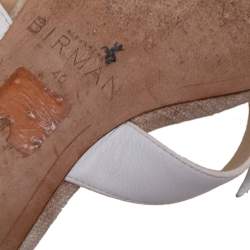 Alexandre Birman White/Brown Python and Knotted Leather Ankle-Wrap Flat Sandals Size 40