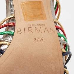 Alexandre Birman Multicolour Python Embossed Slide  Sandals Size 37.5
