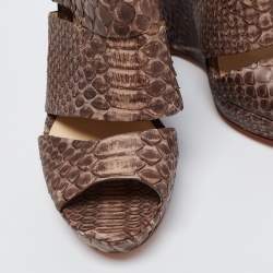 Alexandre Birman Two-Tone Python Leather Wedge Sandals Size 36